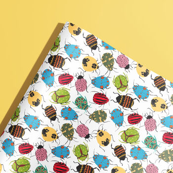 Bugs Wrapping Paper, Insect Beetle Gift Wrap, 3 of 5
