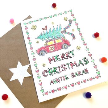 Colour In Personalised Christmas Card Festive Mini, 11 of 12