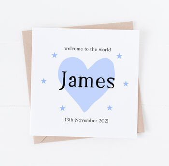 Personalised New Baby Boy Card, 2 of 3