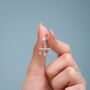 Sterling Silver Dangling Starburst Star Ear Jacket, thumbnail 7 of 12