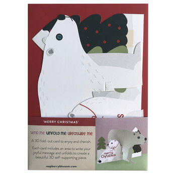 'Merry Christmas' Polar Bear 3D Card, 2 of 4