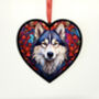 Alaskan Malamute Stained Glass Effect Heart Suncatcher, thumbnail 6 of 6