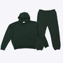 Dark Green Oversized 100% Cotton Loungewear Set, thumbnail 1 of 4