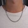 Silver Matte Stainless Steel 5mm Chain Necklace, thumbnail 2 of 9