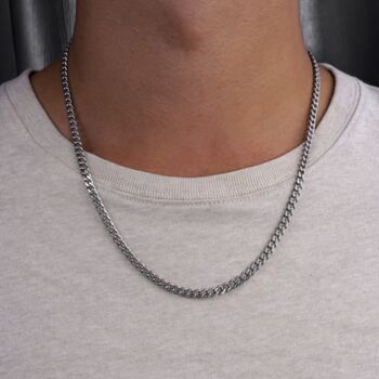 Silver Matte Stainless Steel 5mm Chain Necklace, 2 of 9