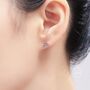 Pentagram Star Stud Earrings In Sterling Silver, thumbnail 3 of 10