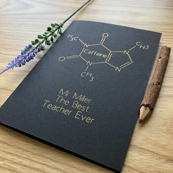 Personalised Coffee Molecule Chemistry Gold Foil Card, 3 of 10