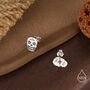 Sterling Silver Sugar Skull Stud Earrings, thumbnail 2 of 11