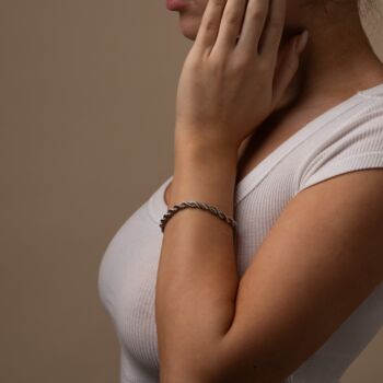Womens Silver Personalised Rope Bracelet, 5 of 8