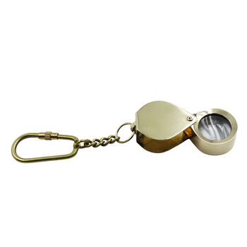 Custom Jewellers Loupe Brass Magnifying Glass With Keychain, 4 of 11
