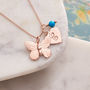 Rose Gold Vermeil Butterfly Necklace With Birthstones, thumbnail 5 of 7