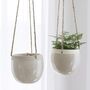 Pack Of Two Ceramic Hanging Pots With Jute Rope, thumbnail 3 of 12
