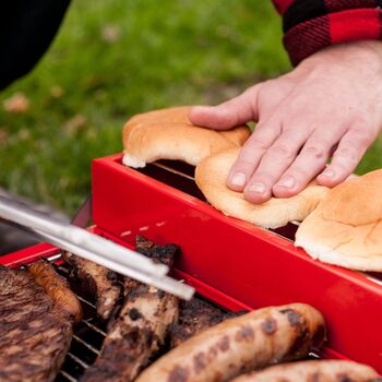 Portable Red Metal Toolbox Barbecue, 2 of 4