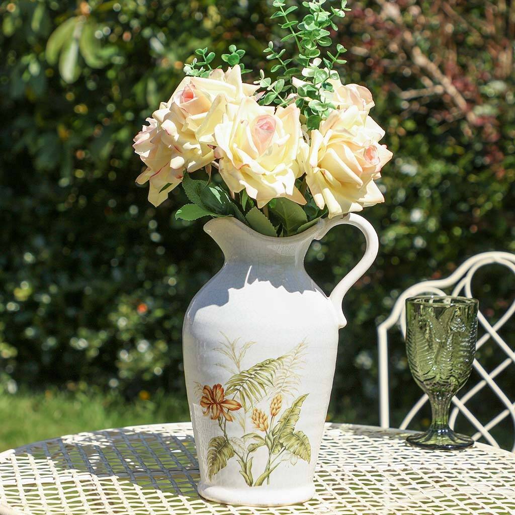 deepdale pressed flowers ceramic jug by dibor