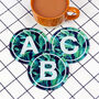 Tropical Leaf Monogram Glass Coaster, thumbnail 9 of 11