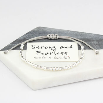 Morse Code 'Strong And Fearless' Bracelet, 3 of 7