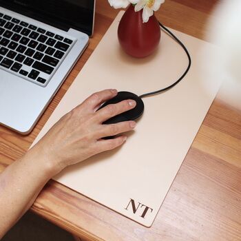 Personalised Premium Leather Mouse Pad, Initials, Name, 11 of 11