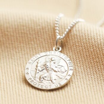 Sterling Silver St Christopher Pendant Necklace, 4 of 8