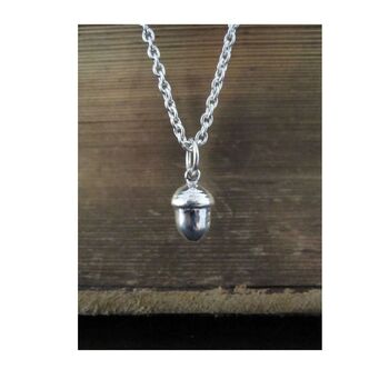 Collard Manson 925 Silver Acorn Necklace, 3 of 4