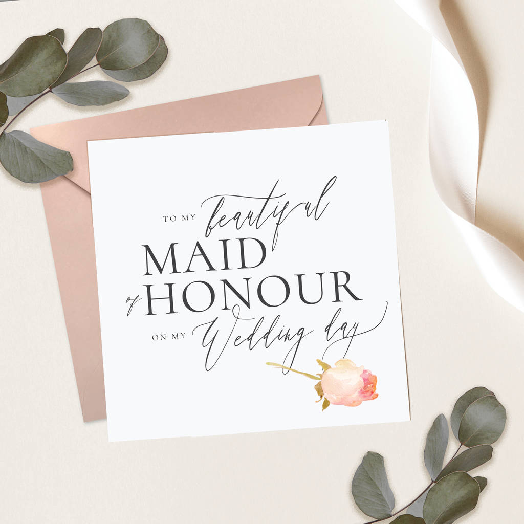 To My Maid Of Honour Card | Delicate Rose, 1 of 5