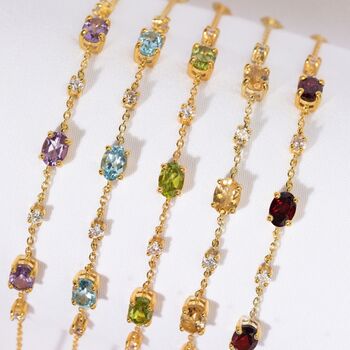 Blue Topaz Bracelet In Sterling Silver And Gold, 12 of 12