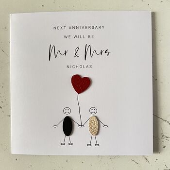 Personalised Anniversary Card Mr Mrs, 2 of 4