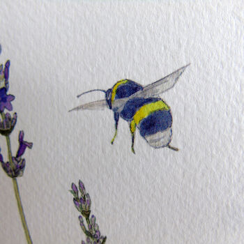 Lavender And Bee Any Occasion Greetings Card, 3 of 7