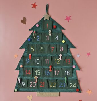 Christmas Tree Reusable Fabric Advent Calendar, 5 of 5