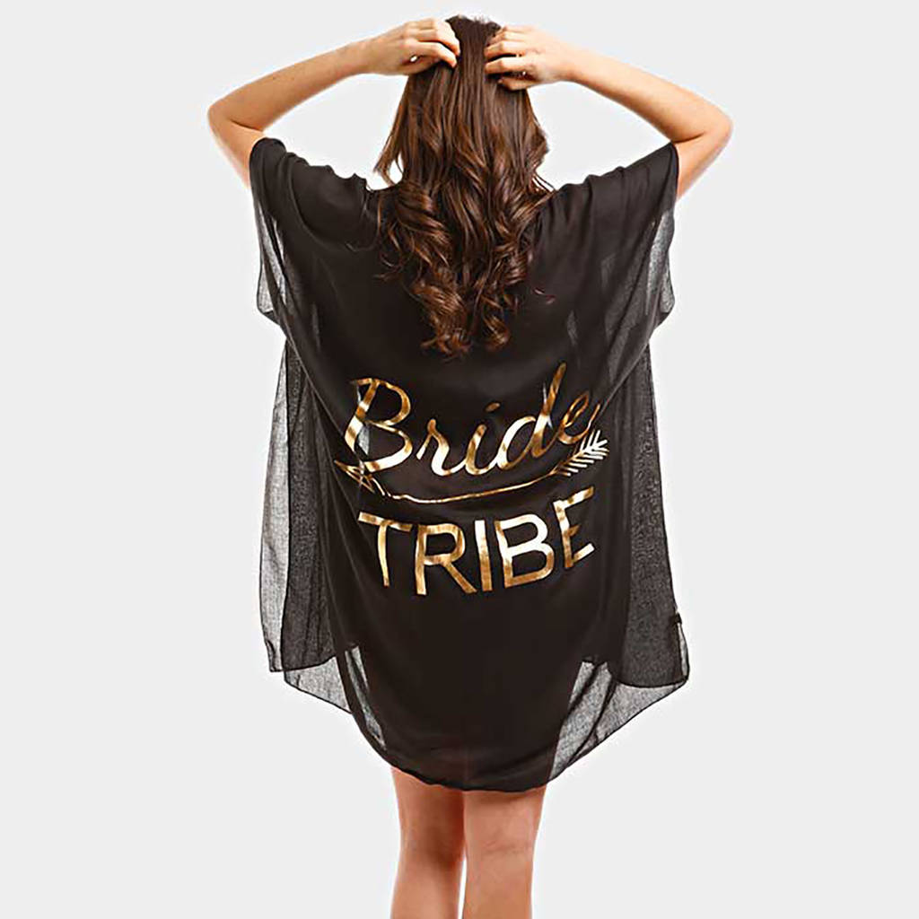 Bride Tribe Black And Gold Kimono