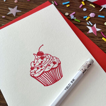 'Cherry Cupcake' Letterpress Card, 5 of 6