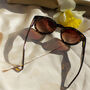 Glossy Tortoise Shell Chunky Keyhole Sunglasses, thumbnail 3 of 3