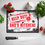 Personalised Keep Out My Kitchen Glass Chopping Board 28.Five X 39cm, thumbnail 2 of 3
