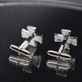 Black Cross Cufflinks Gift For Men Black Enamel Vintage Design, thumbnail 5 of 6