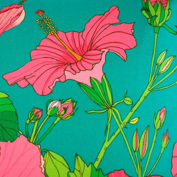 Tropical Hibiscus Cotton Cushion Cover, 2 of 9
