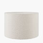 White Boucle Cylinder Lampshade For Table Lamps, thumbnail 3 of 7