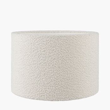 White Boucle Cylinder Lampshade For Table Lamps, 3 of 7