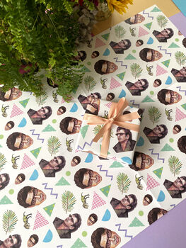 Jeff Goldblum Wrapping Paper, Funny 90s Dinosaur Wrap, 8 of 10