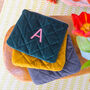 Personalised Quilted Velvet Make Up Bag Or Wash Bag, thumbnail 5 of 7