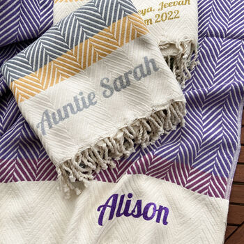 Personalised Sustainable Soft Cotton Throw, 10 of 12
