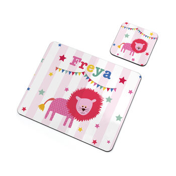 Personalised Children's Circus Lion Placemat Set, 4 of 4
