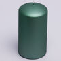 G Decor Grace Forest Green Metallic Shine Pillar Candle, thumbnail 4 of 7