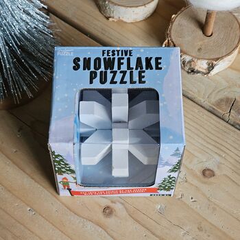 Festive Snowflake Wooden Brainteaser Puzzle, 3 of 3