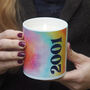 Personalised Tie Dye Rainbow Any Year Candle, thumbnail 2 of 3