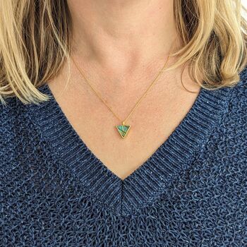 The Triangle Labradorite Necklace, Gold Plated, 2 of 7