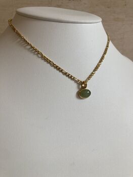 18 K Gold Plated Mint Green Pendant Necklace, 3 of 5
