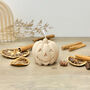 Autumn Beige Carved Pumpkin Candle Halloween Decor, thumbnail 3 of 10