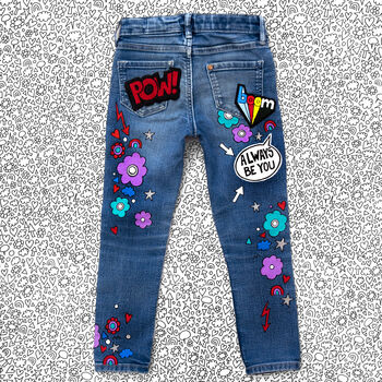Kids Personalised Hand Painted Jeans, 5 of 12
