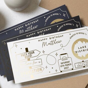 Personalised Weekend Away Scratch Reveal Gift Voucher, 2 of 9