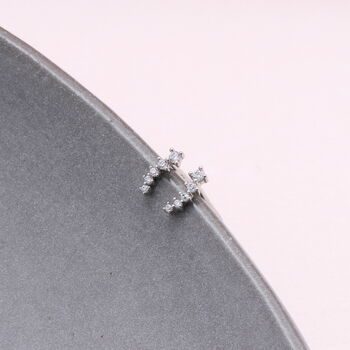 Sterling Silver Crystal Cluster Earrings Studs, 3 of 3