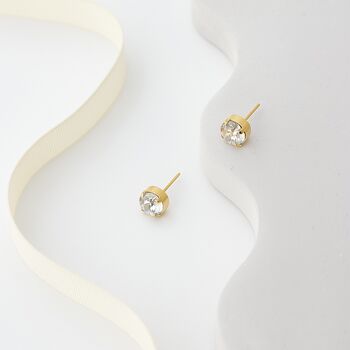 Round Swarovski Crystal Stone Stud Earrings, 6 of 7